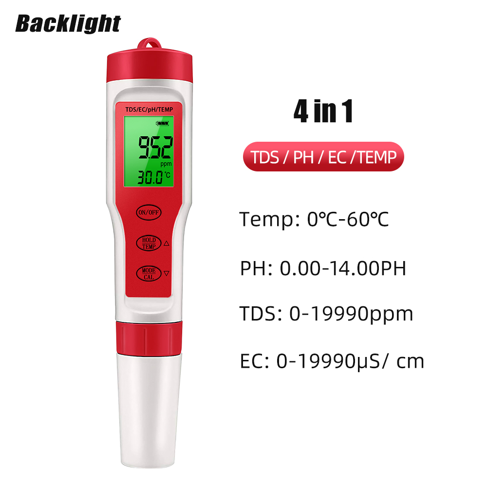 4 IN 1 TDS PH 미터 PH/TDS/EC/온도  - Ph Meter Digital Water Tester 리뷰 및 가격